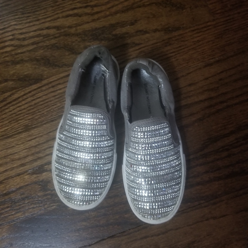 Girls Stuart Weitzman crystal loafers